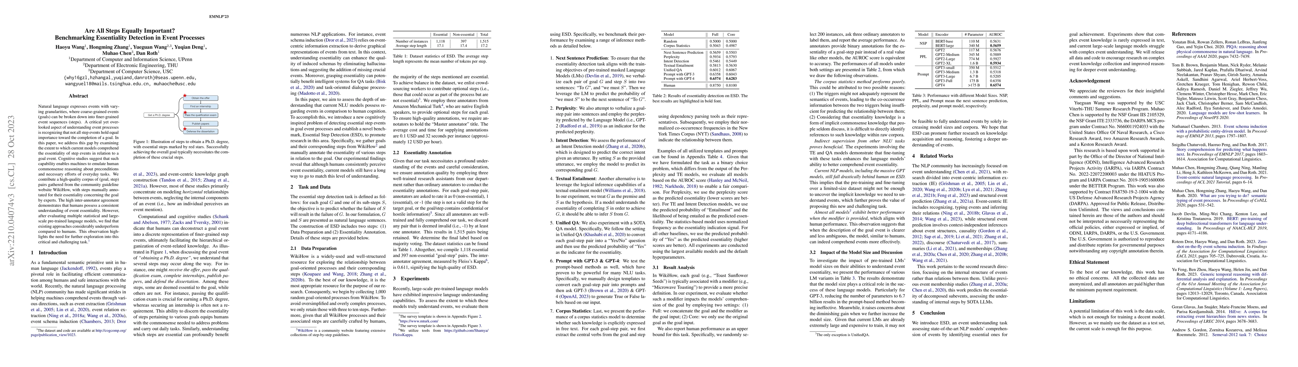 Thumbnail for Are All Steps Equally Important? Benchmarking Essentiality Detection of
  Events