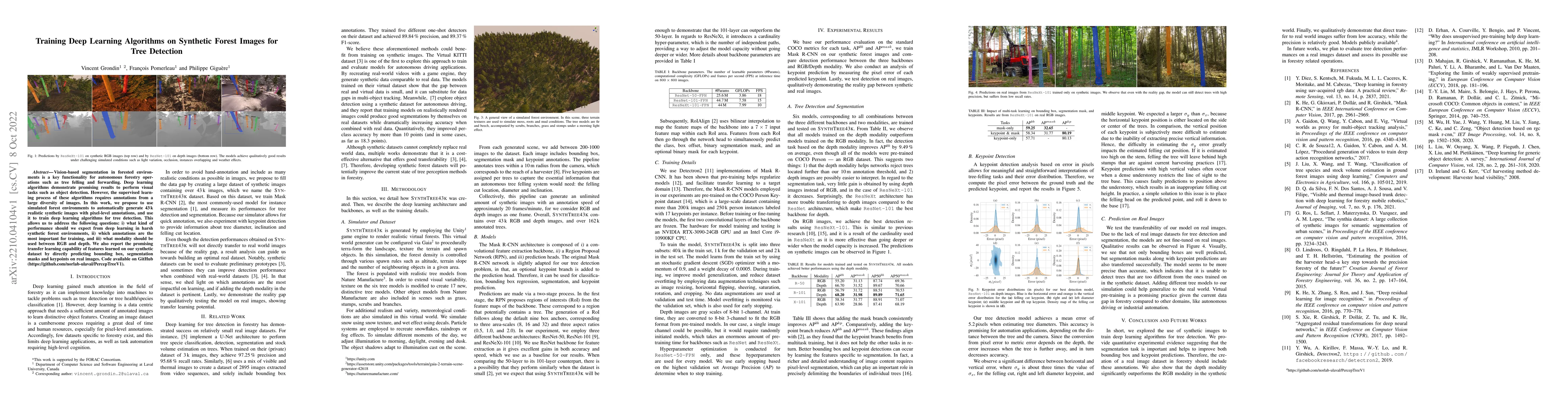Thumbnail for Training Deep Learning Algorithms on Synthetic Forest Images for Tree
  Detection