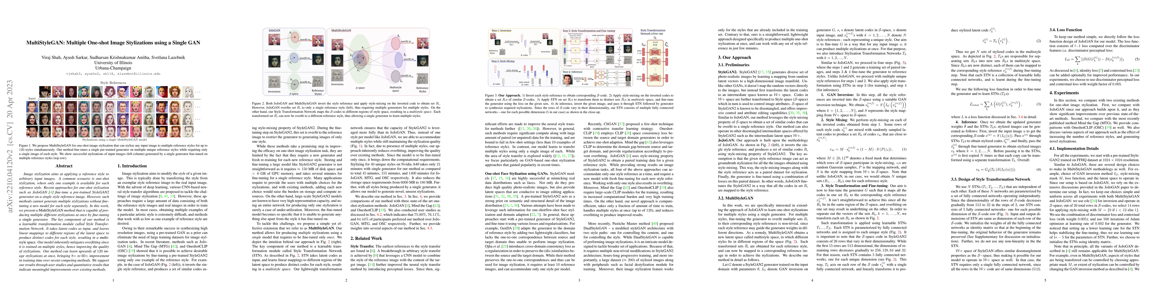 Thumbnail for MultiStyleGAN: Multiple One-shot Image Stylizations using a Single GAN