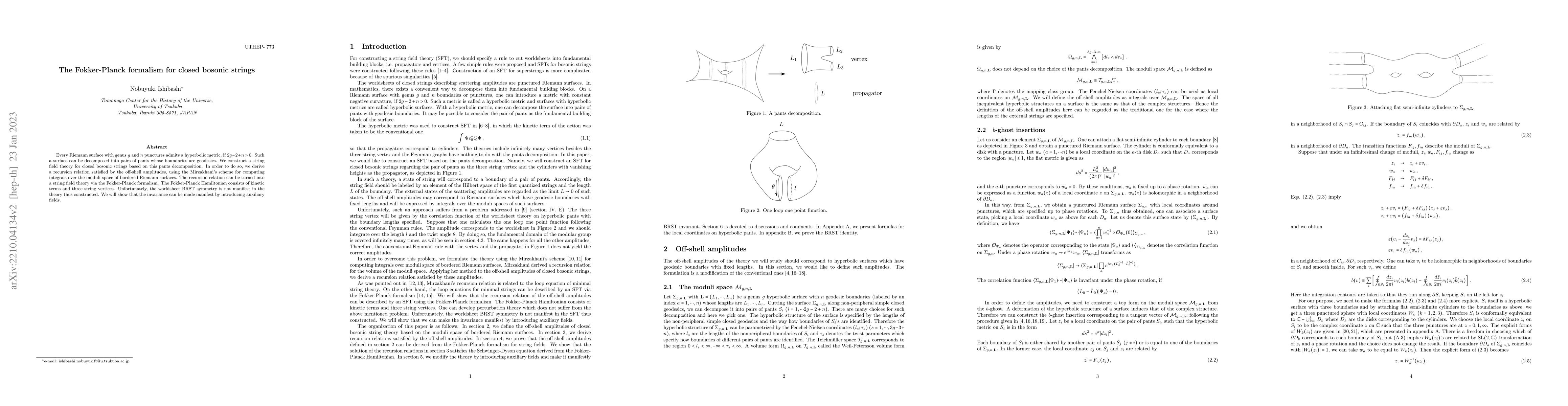 Thumbnail for The Fokker-Planck formalism for closed bosonic strings