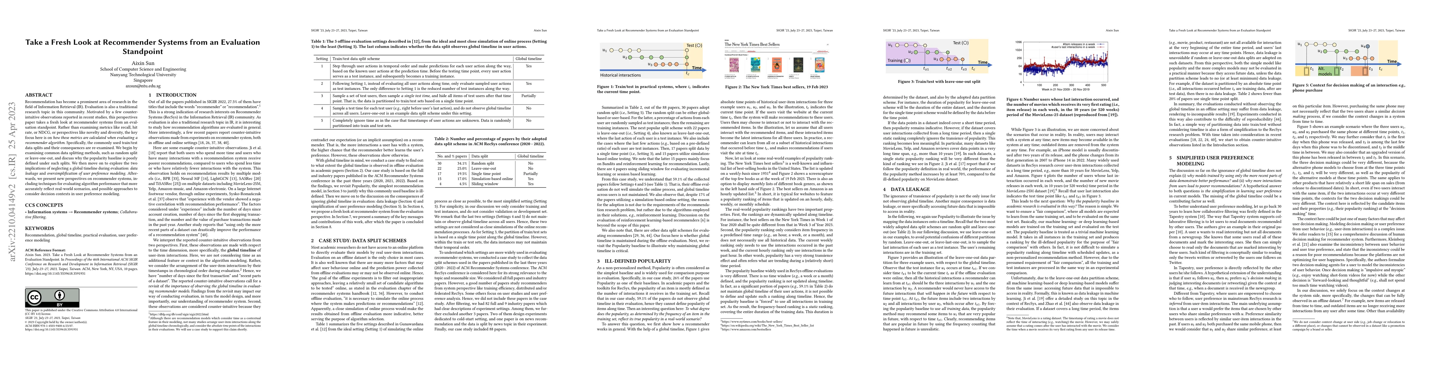 Thumbnail for Take a Fresh Look at Recommender Systems from an Evaluation Standpoint