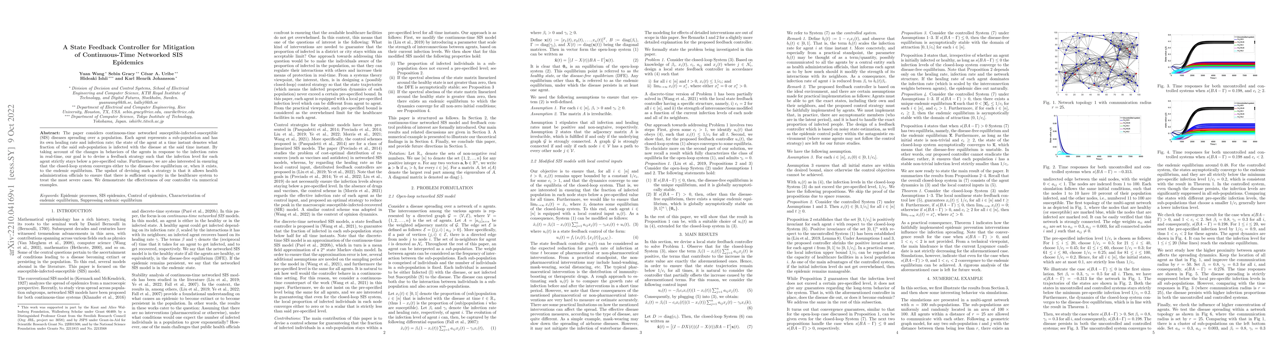 Thumbnail for A State Feedback Controller for Mitigation of Continuous-Time Networked
  SIS Epidemics