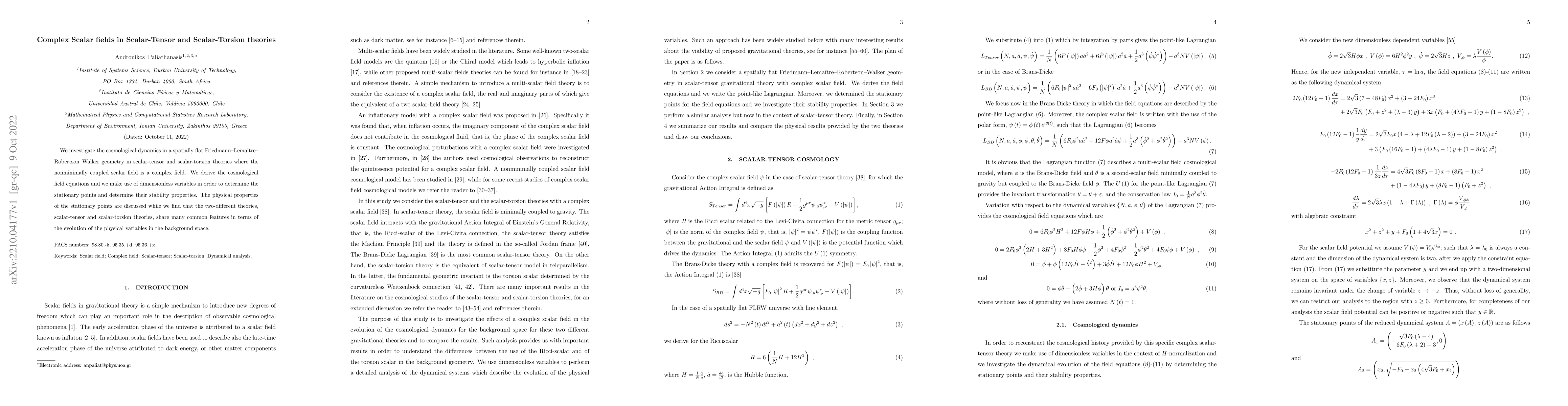 Thumbnail for Complex Scalar fields in Scalar-Tensor and Scalar-Torsion theories