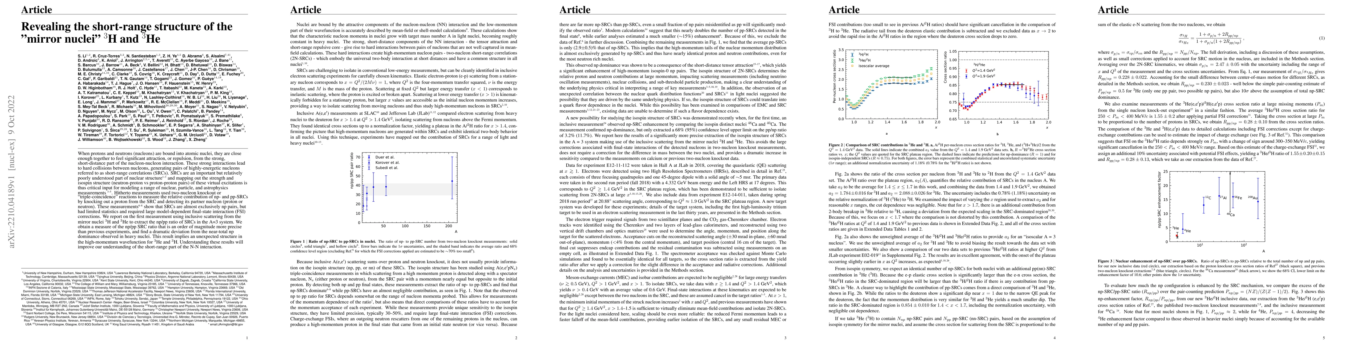 Thumbnail for Revealing the short-range structure of the "mirror nuclei" $^3$H and
  $^3$He
