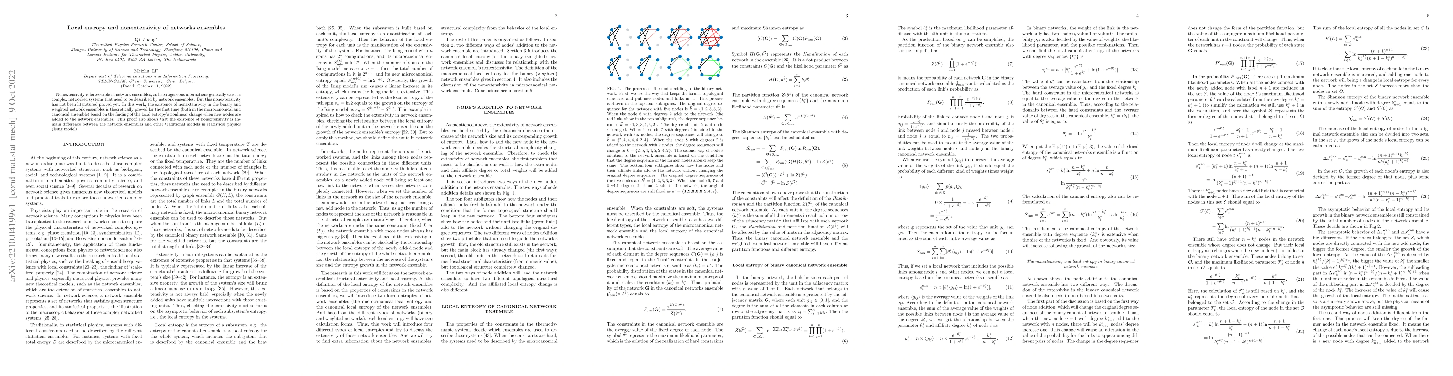 Thumbnail for Local entropy and nonextensivity of networks ensembles