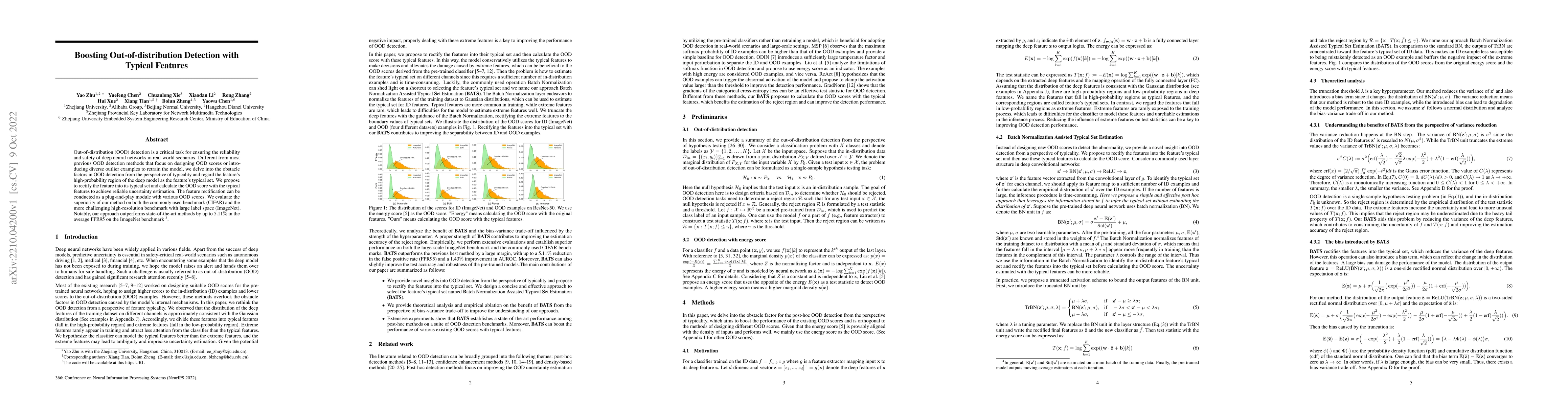Thumbnail for Boosting Out-of-distribution Detection with Typical Features
