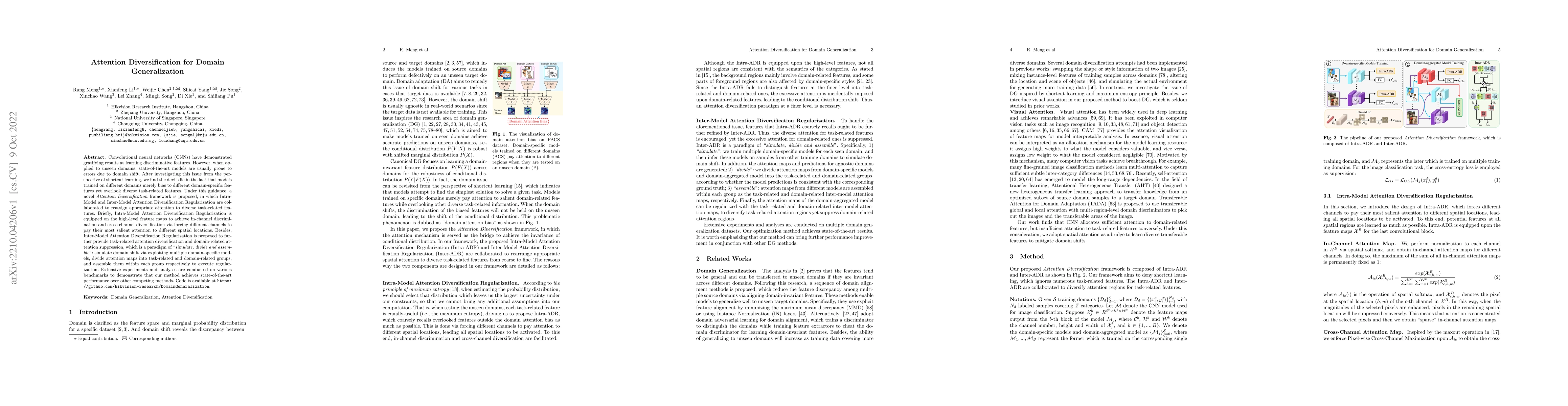 Thumbnail for Attention Diversification for Domain Generalization
