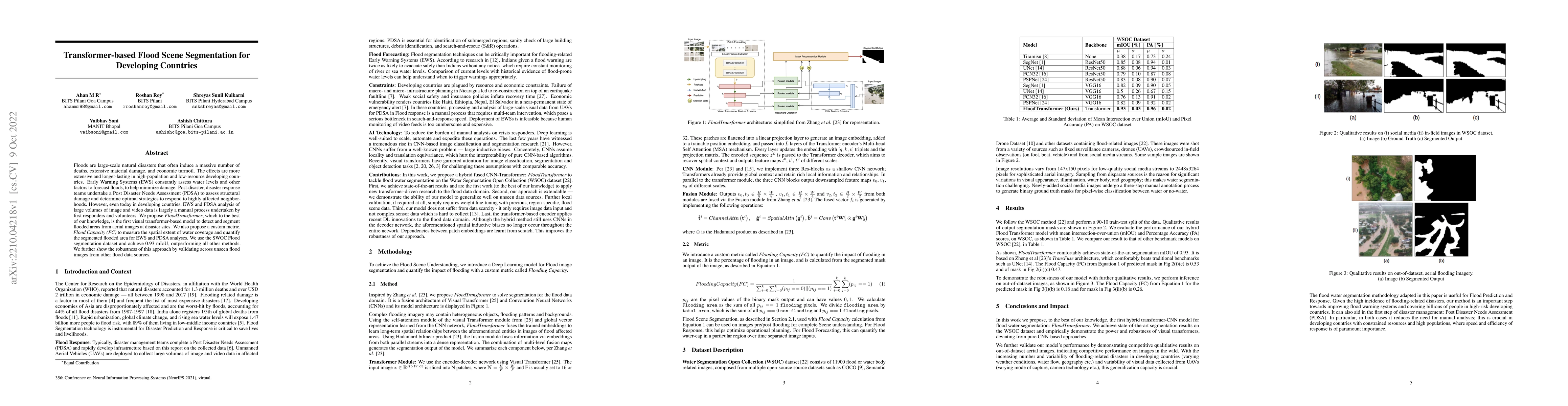 Thumbnail for Transformer-based Flood Scene Segmentation for Developing Countries