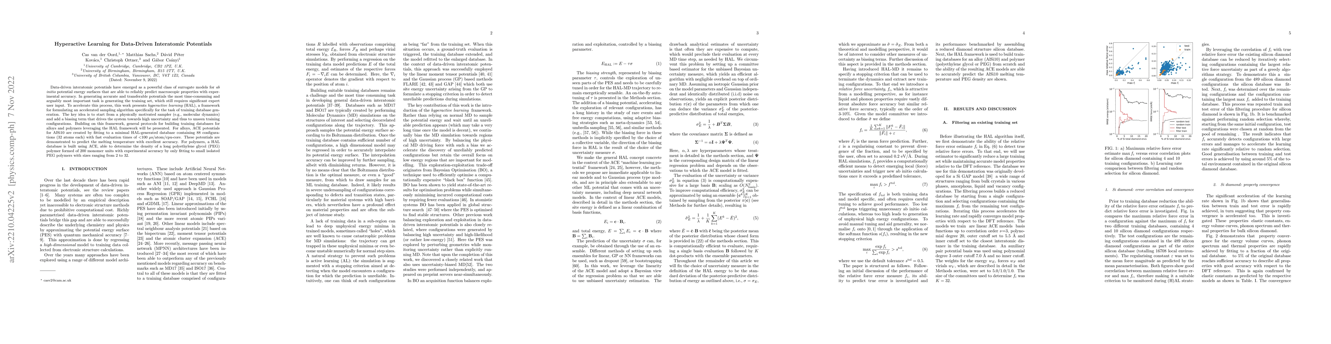 Thumbnail for Hyperactive Learning (HAL) for Data-Driven Interatomic Potentials