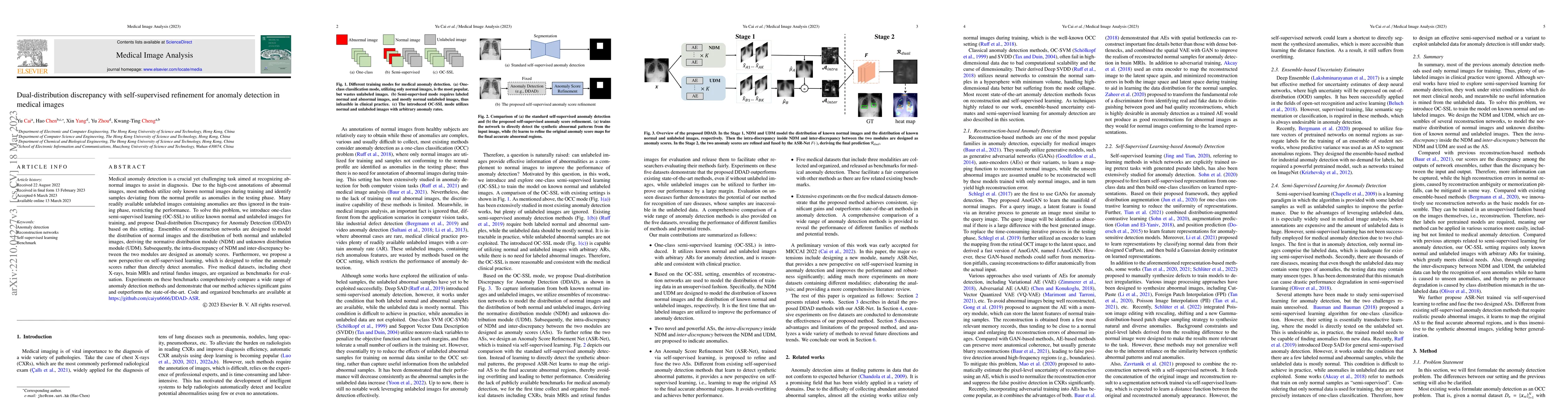 Thumbnail for Dual-distribution discrepancy with self-supervised refinement for
  anomaly detection in medical images