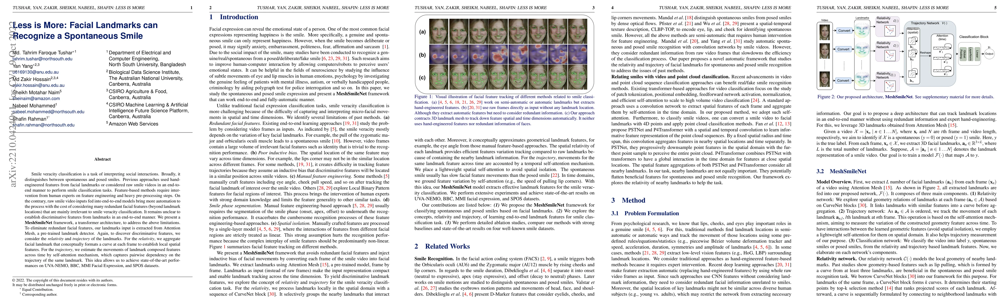 Thumbnail for Less is More: Facial Landmarks can Recognize a Spontaneous Smile