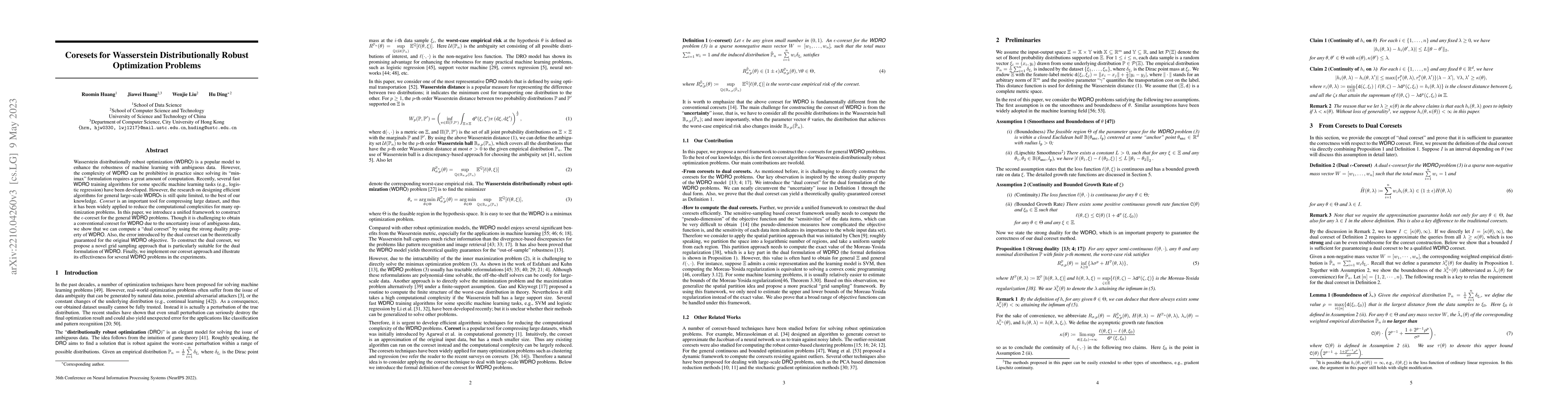Thumbnail for Coresets for Wasserstein Distributionally Robust Optimization Problems
