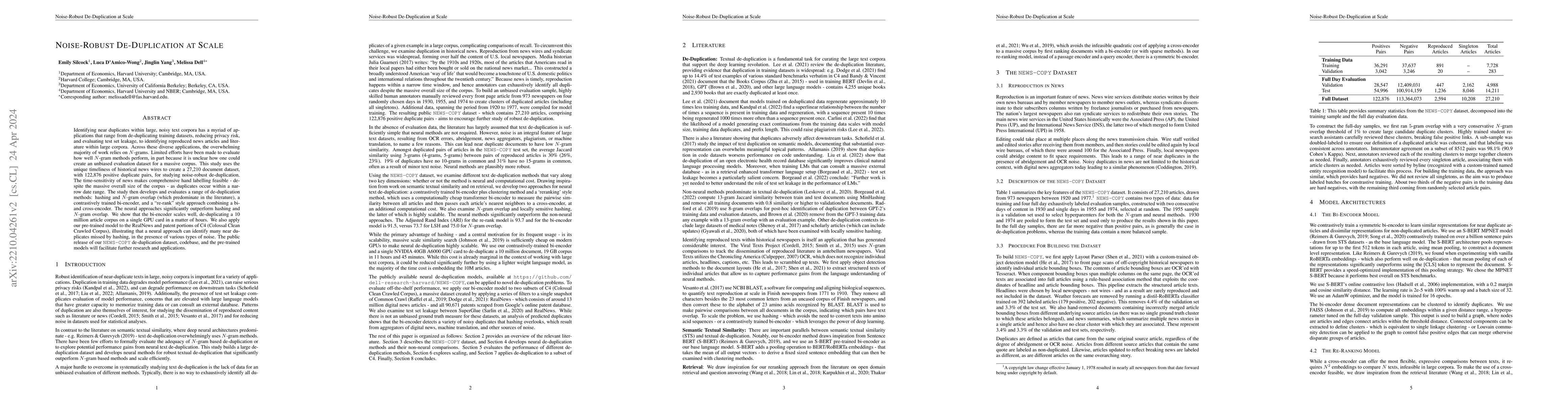 Thumbnail for Noise-Robust De-Duplication at Scale