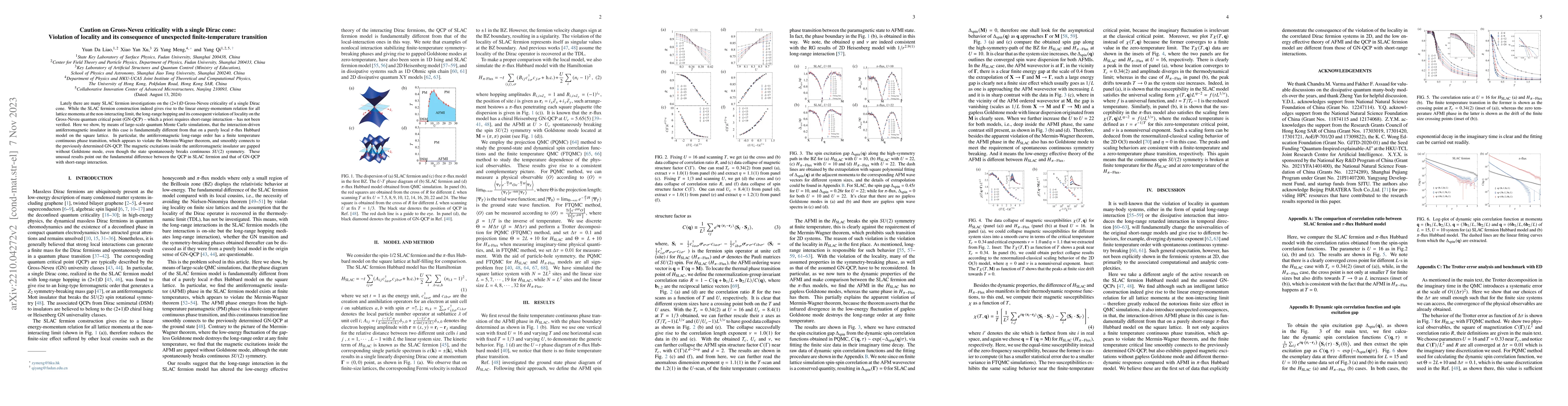 Thumbnail for Caution on Gross-Neveu criticality with a single Dirac cone: Violation
  of locality and its consequence of unexpected finite-temperature transition