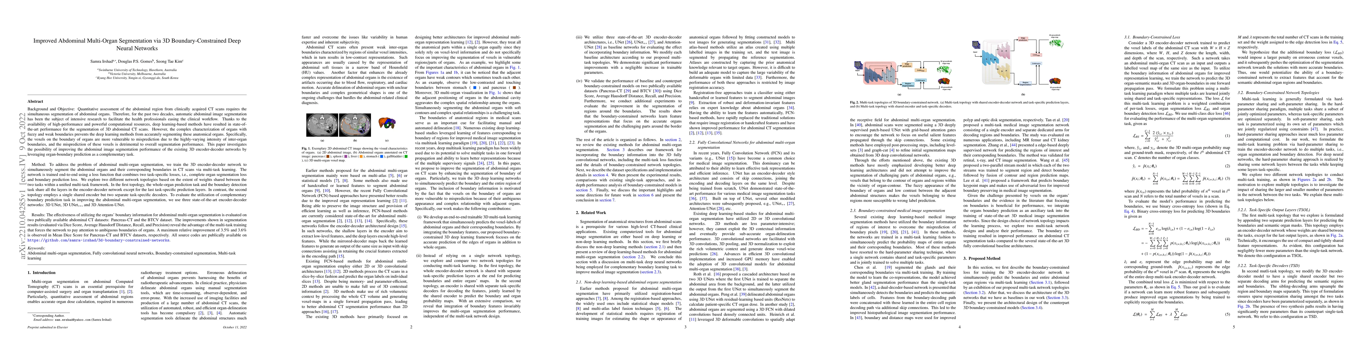 Thumbnail for Improved Abdominal Multi-Organ Segmentation via 3D Boundary-Constrained
  Deep Neural Networks