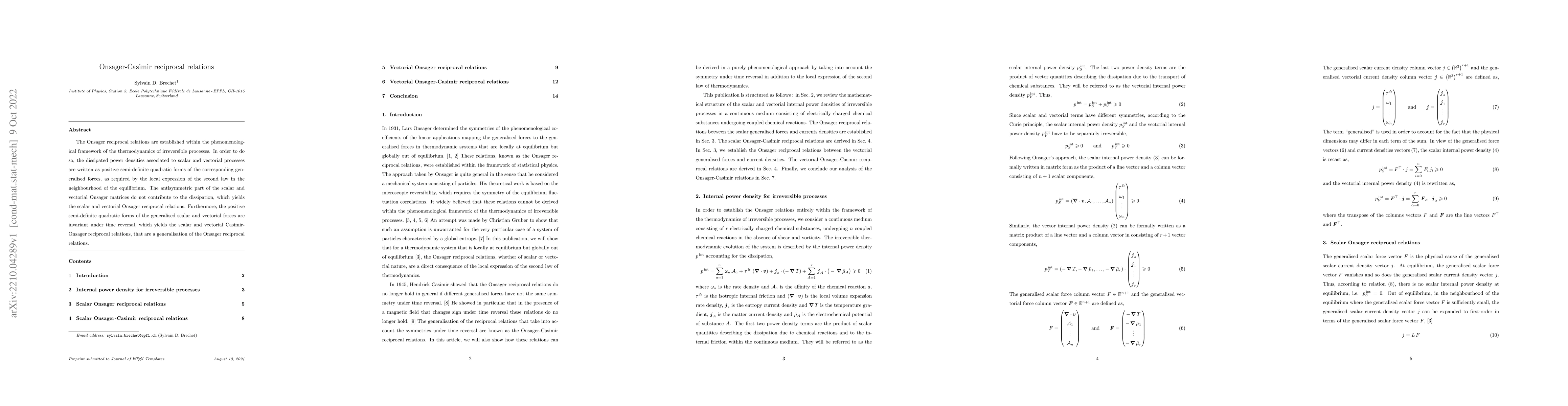 Thumbnail for Onsager-Casimir reciprocal relations