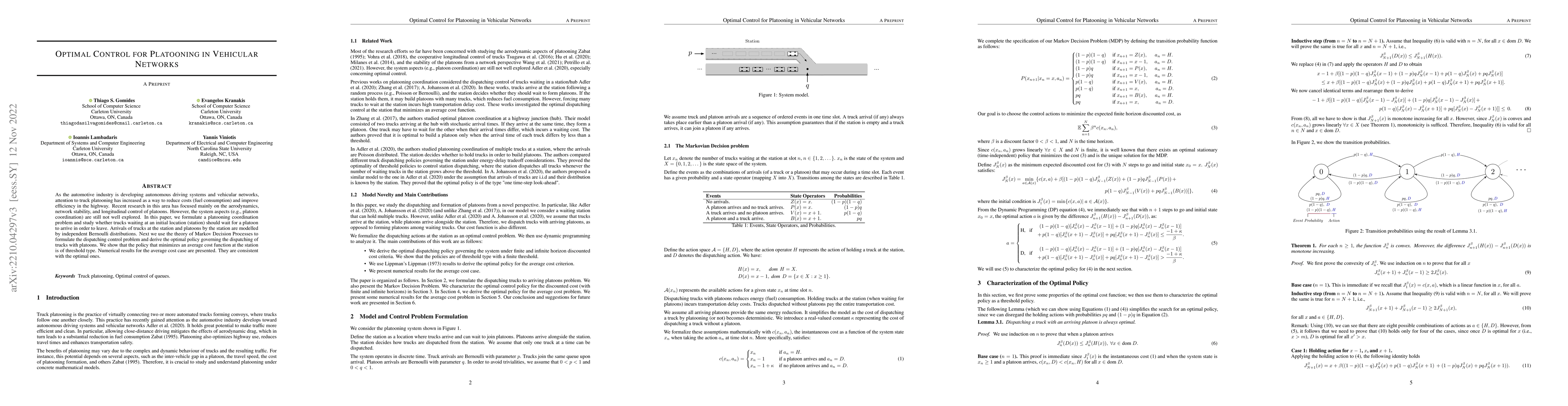 Thumbnail for Optimal Control for Platooning in Vehicular Networks