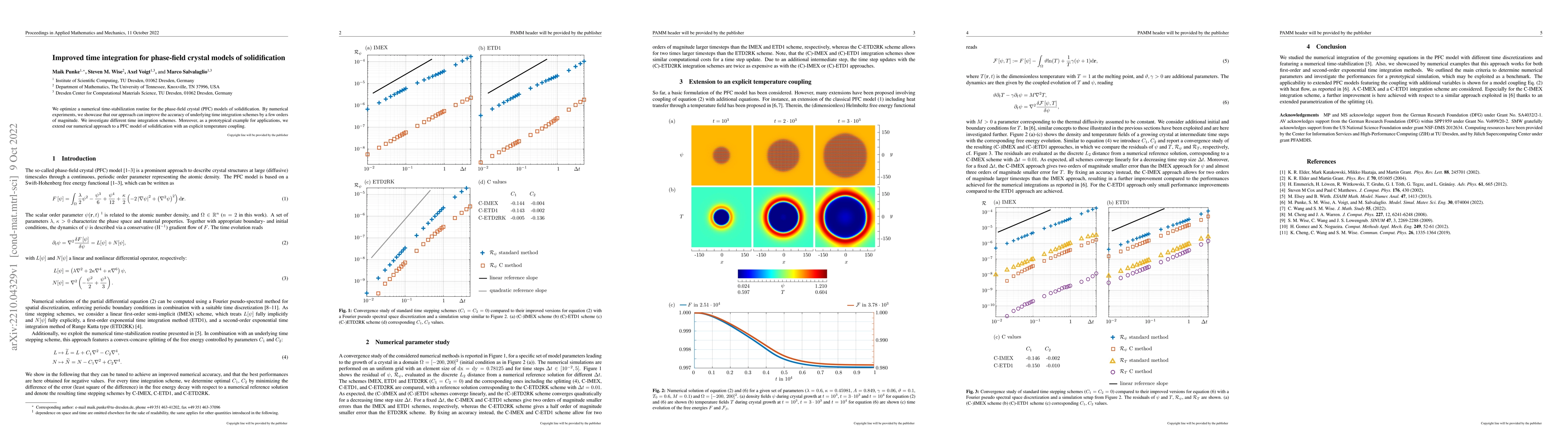 Thumbnail for Improved time integration for phase-field crystal models of
  solidification