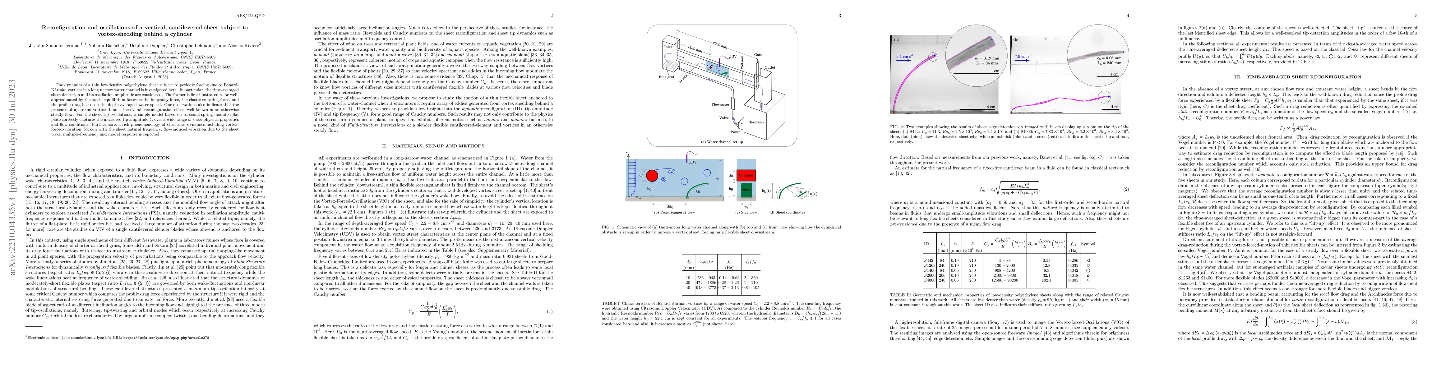 Thumbnail for Reconfiguration and oscillations of a vertical, cantilevered-sheet
  subject to vortex-shedding