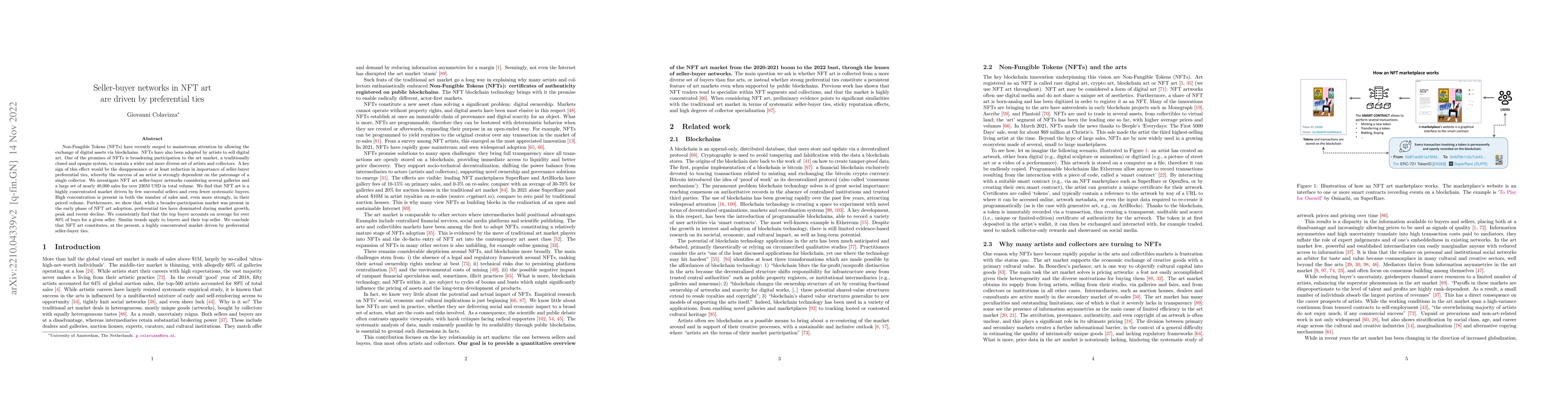 Thumbnail for Seller-buyer networks in NFT art are driven by preferential ties
