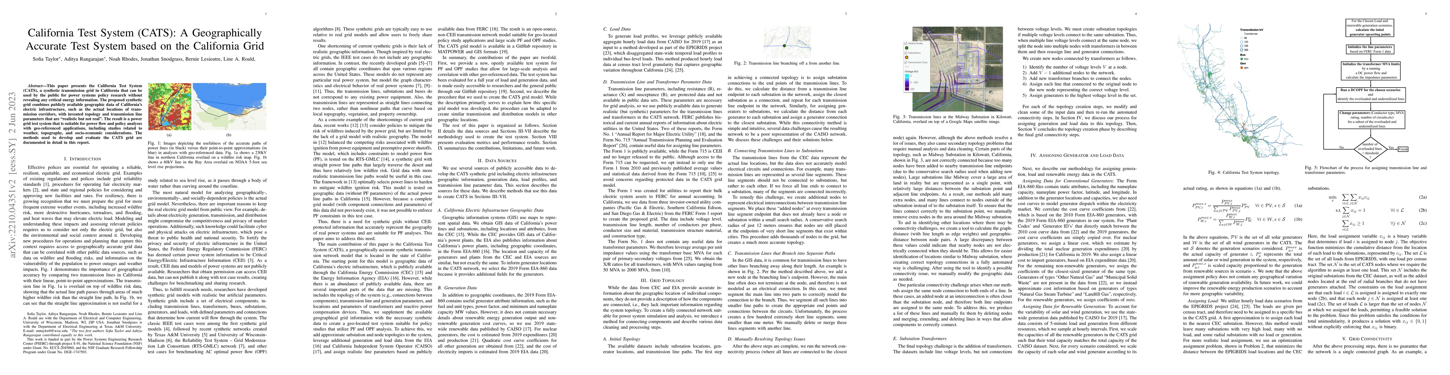 Thumbnail for California Test System (CATS): A Geographically Accurate Test System
  based on the California Grid