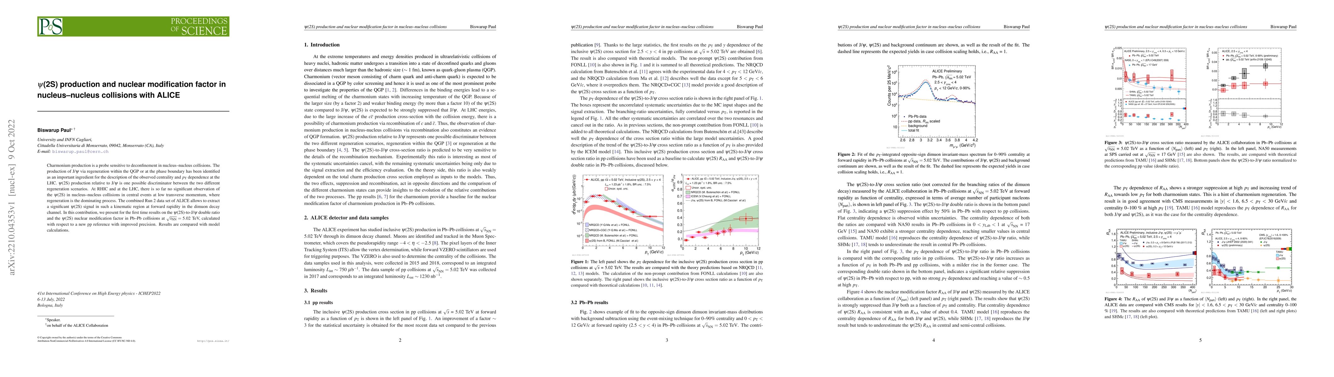 Thumbnail for $\psi$(2S) production and nuclear modification factor in
  nucleus--nucleus collisions with ALICE