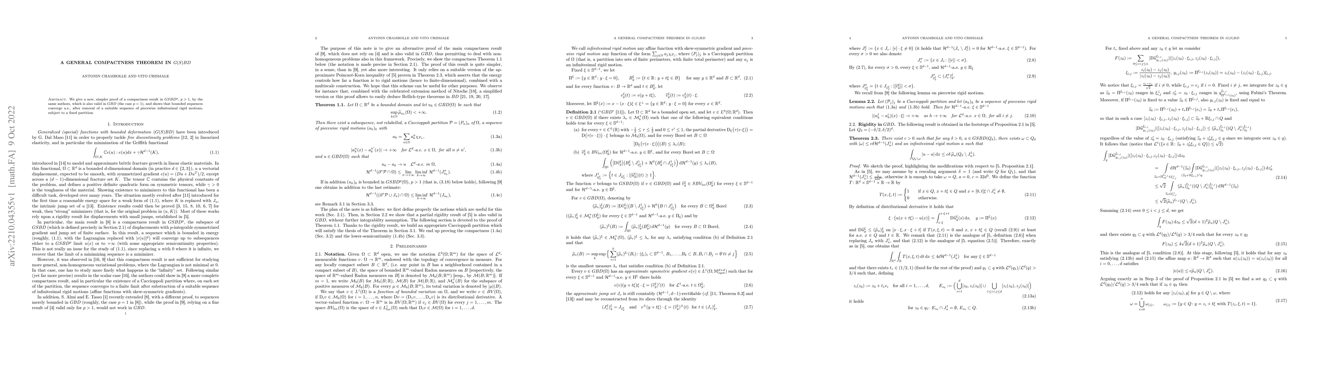 Thumbnail for A general compactness theorem in $G(S)BD$