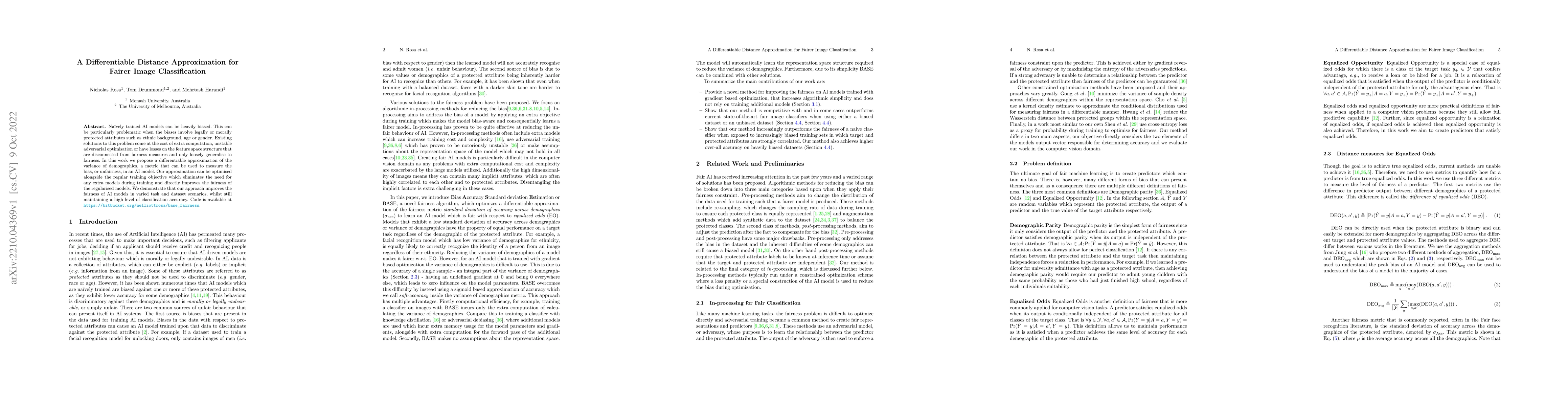 Thumbnail for A Differentiable Distance Approximation for Fairer Image Classification