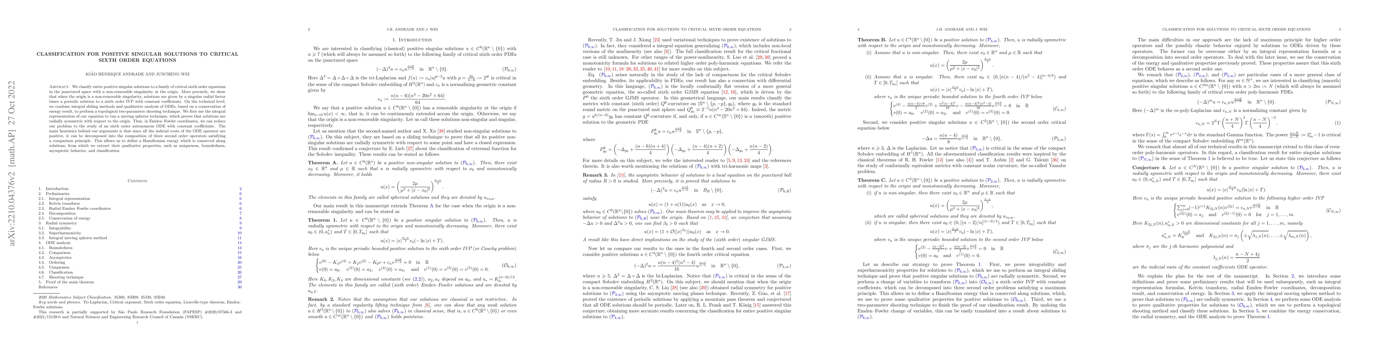Thumbnail for Classification for positive singular solutions to critical sixth order
  equations