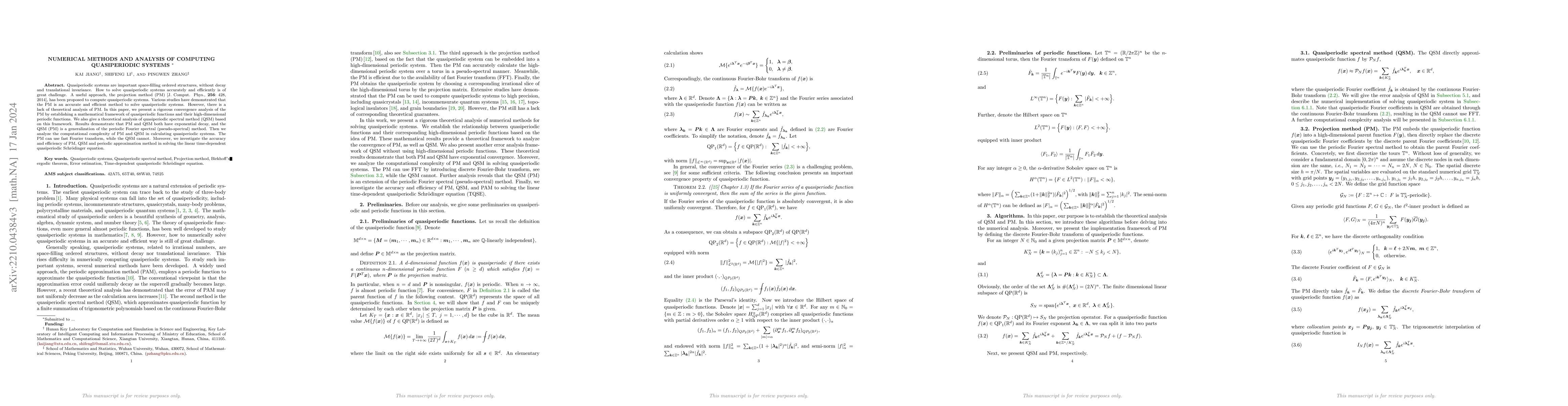 Thumbnail for Numerical Methods and Analysis of Computing Quasiperiodic Systems