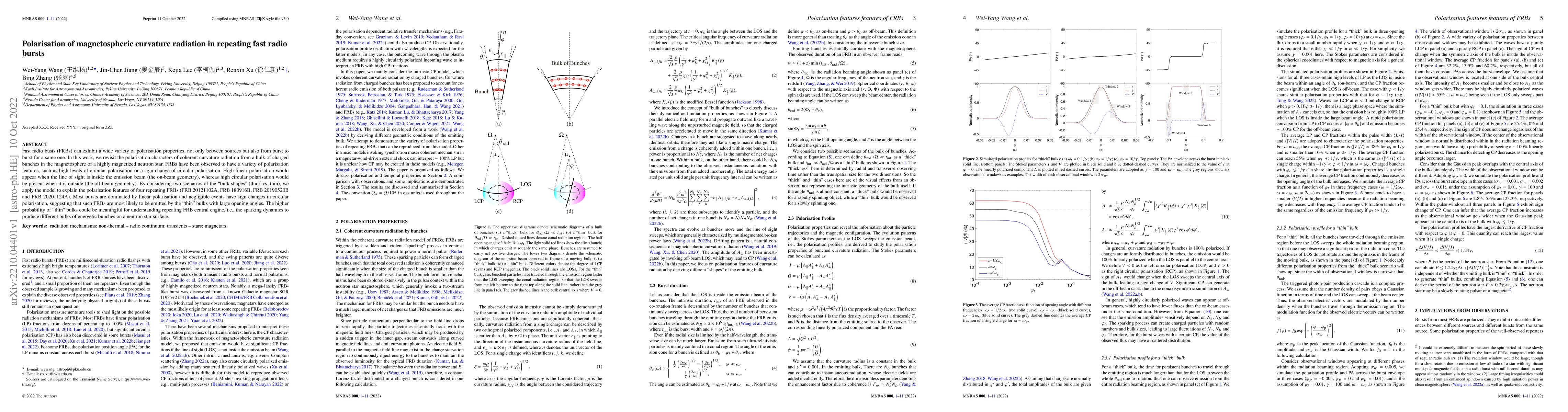 Thumbnail for Polarisation of magnetospheric curvature radiation in repeating fast
  radio bursts