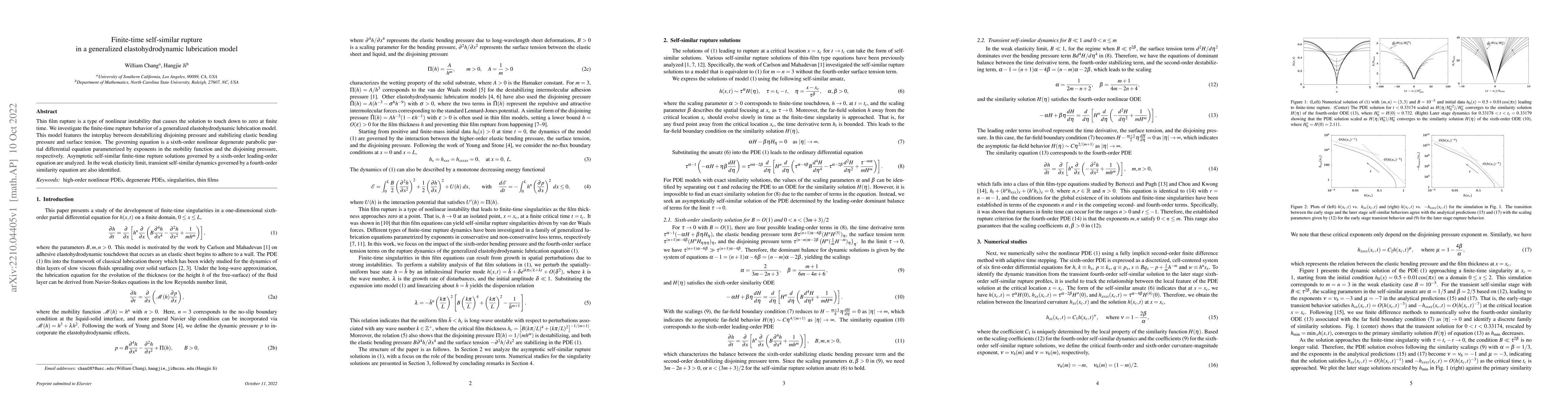 Thumbnail for Finite-time self-similar rupture in a generalized elastohydrodynamic
  lubrication model