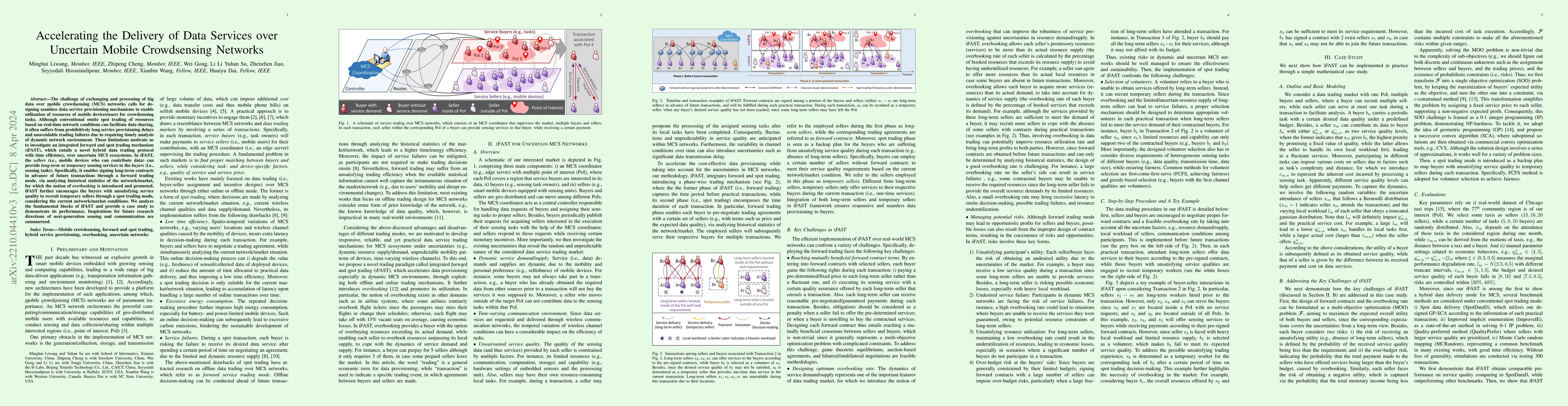 Thumbnail for Accelerating the Delivery of Data Services over Uncertain Mobile
  Crowdsensing Networks