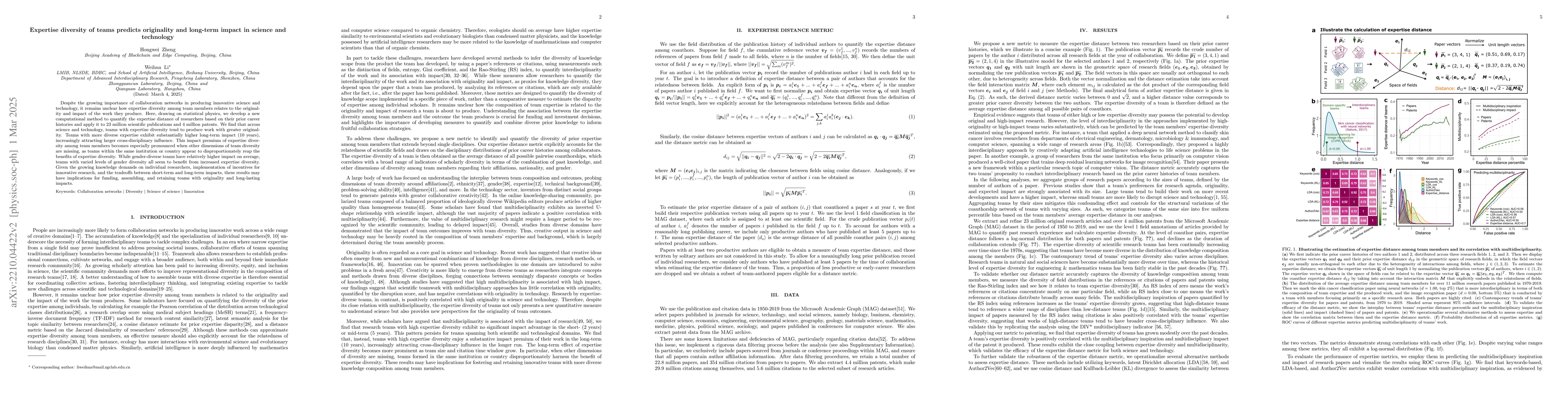 Thumbnail for Expertise diversity of teams predicts originality and long-term impact
  in science and technology