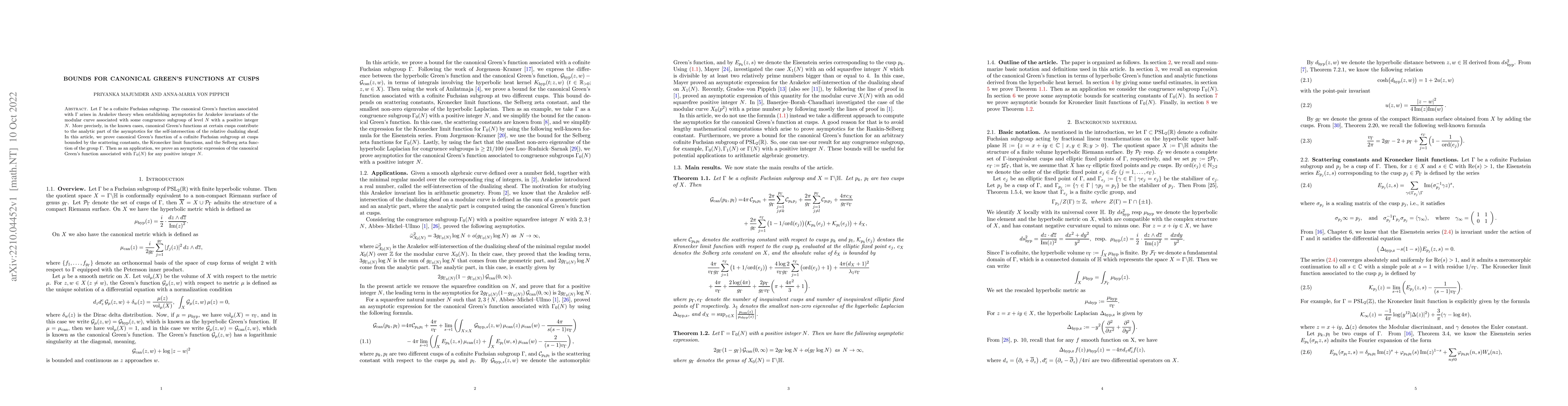 Thumbnail for Bounds for canonical Green's functions at cusps