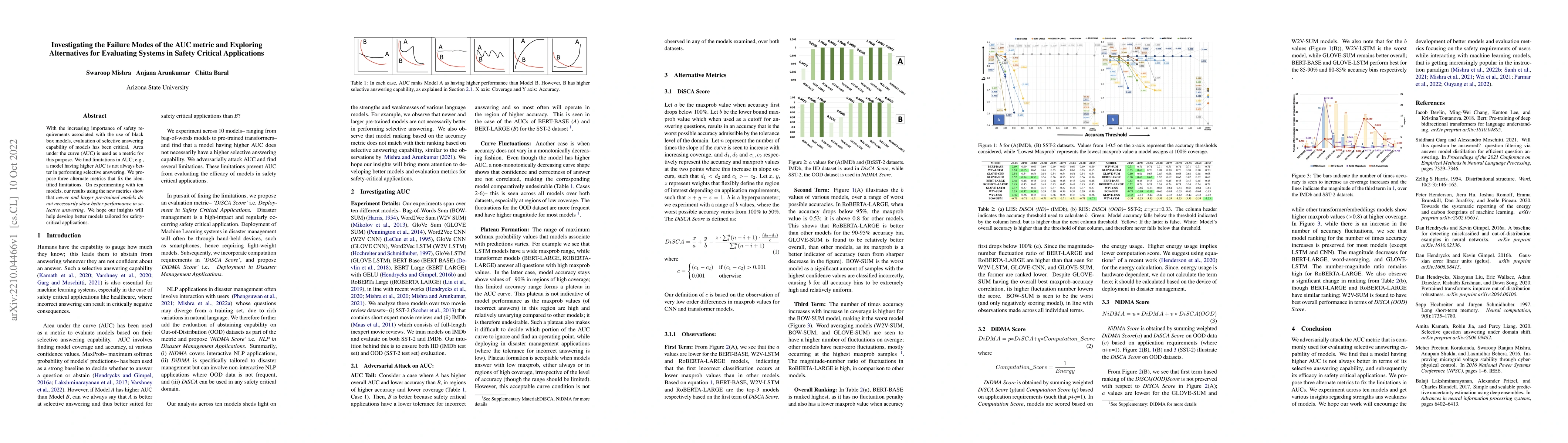 Thumbnail for Investigating the Failure Modes of the AUC metric and Exploring
  Alternatives for Evaluating Systems in Safety Critical Applications