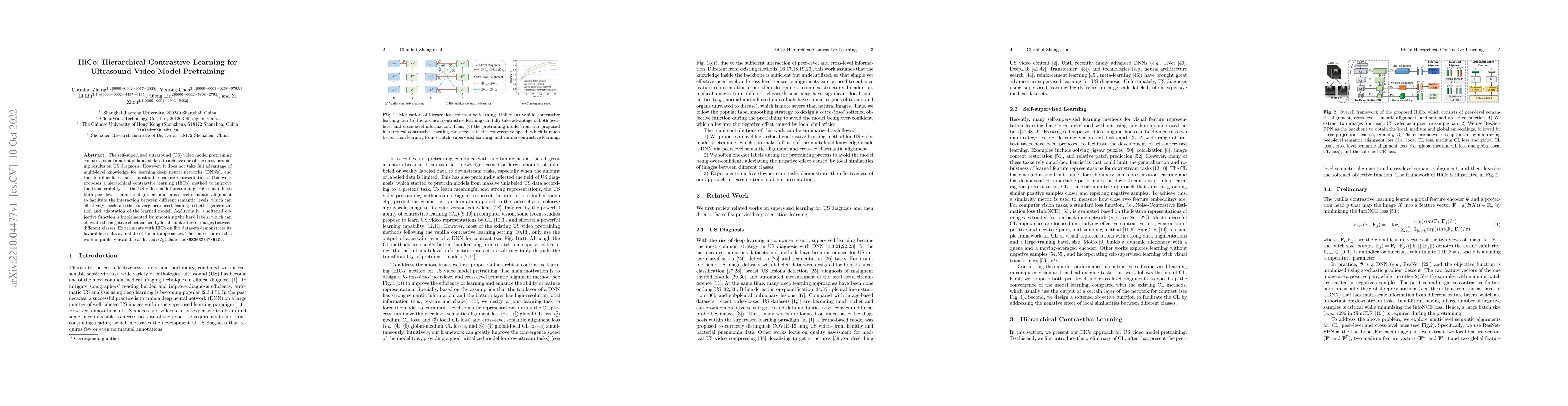 Thumbnail for HiCo: Hierarchical Contrastive Learning for Ultrasound Video Model
  Pretraining