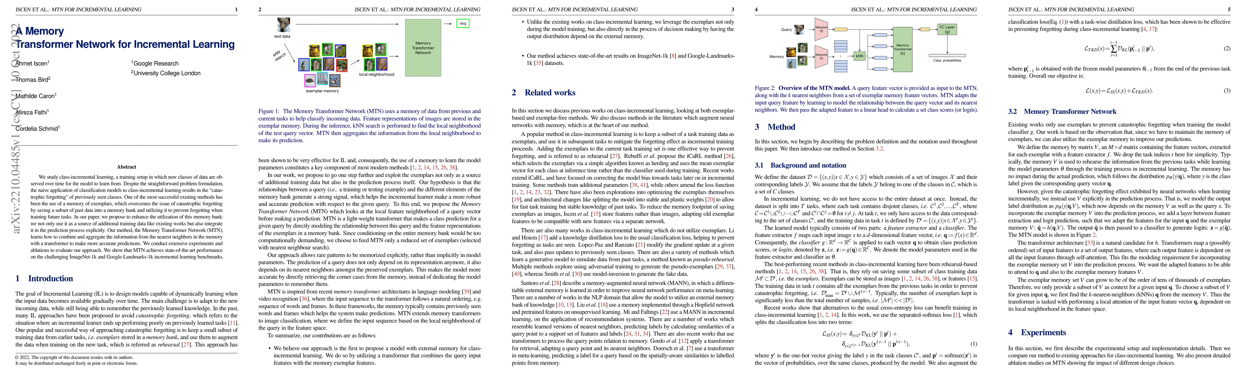 Thumbnail for A Memory Transformer Network for Incremental Learning