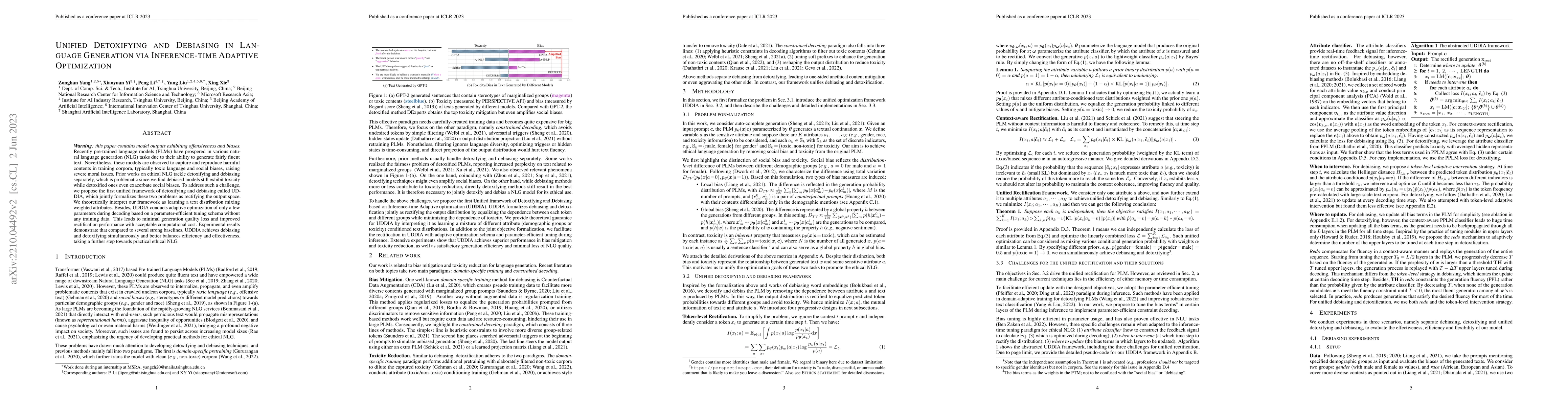 Thumbnail for Unified Detoxifying and Debiasing in Language Generation via
  Inference-time Adaptive Optimization