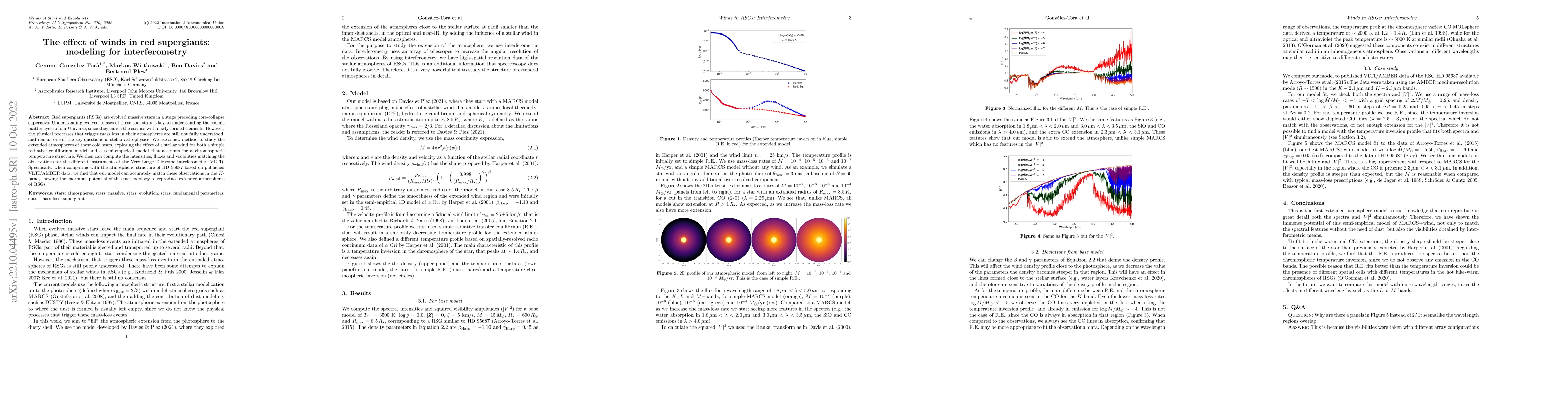 Thumbnail for The effect of winds in red supergiants: modeling for interferometry