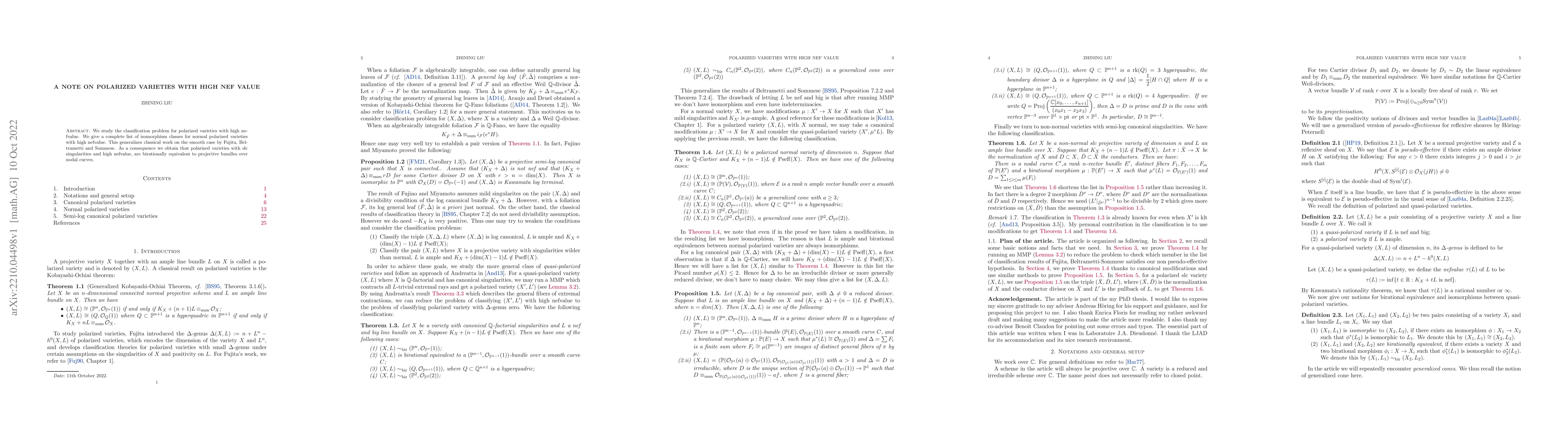 Thumbnail for A note on polarized varieties with high nef value