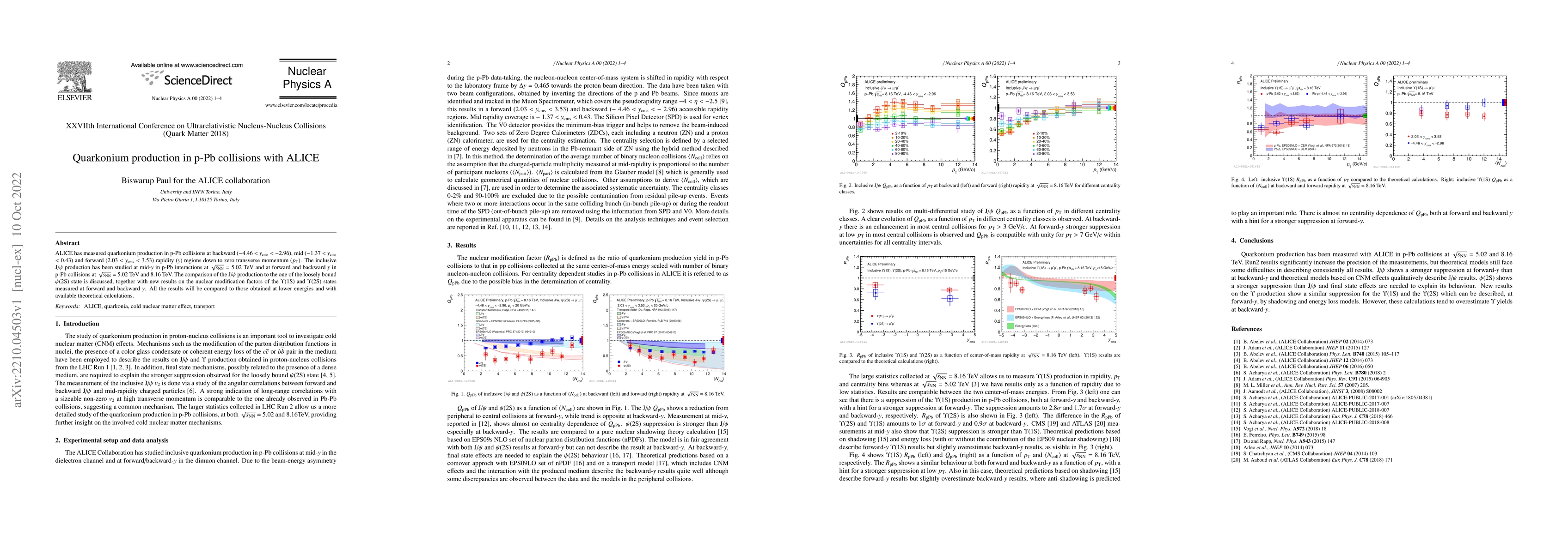 Thumbnail for Quarkonium production in p-Pb collisions with ALICE