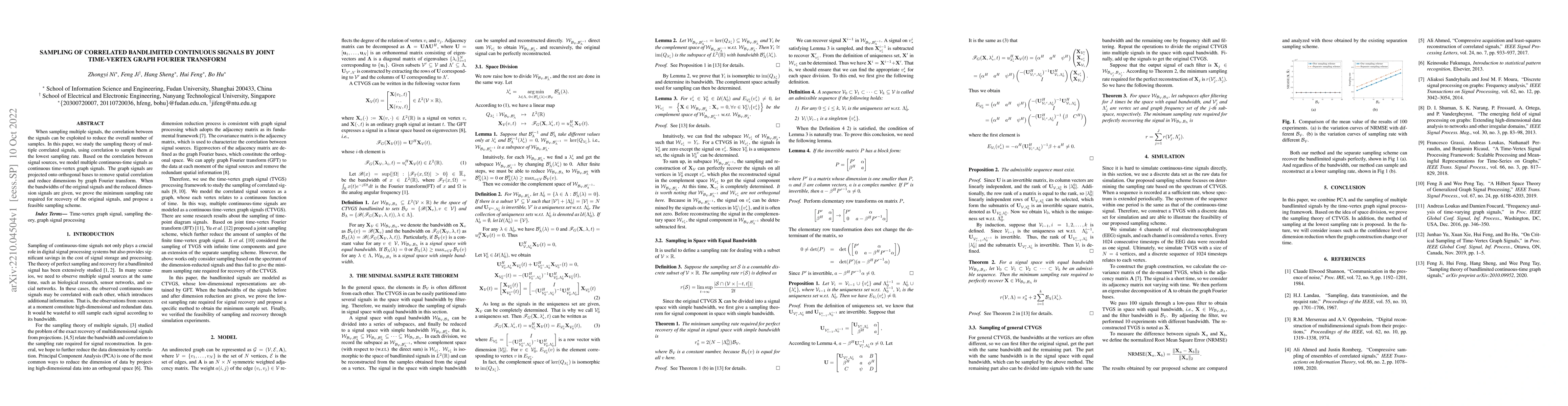 Thumbnail for Sampling of Correlated Bandlimited Continuous Signals by Joint
  Time-vertex Graph Fourier Transform