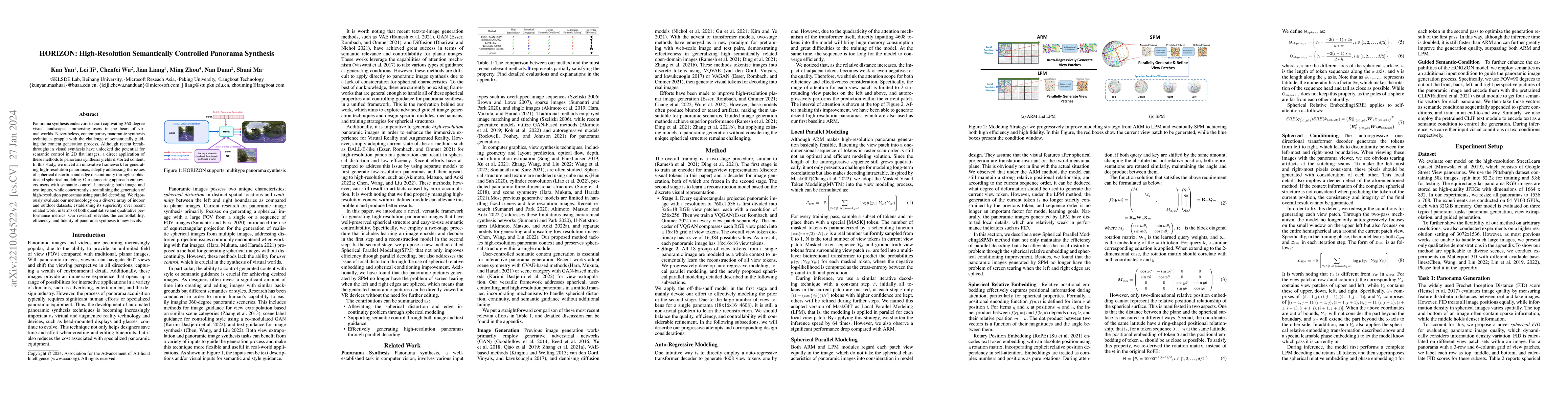 Thumbnail for HORIZON: High-Resolution Semantically Controlled Panorama Synthesis