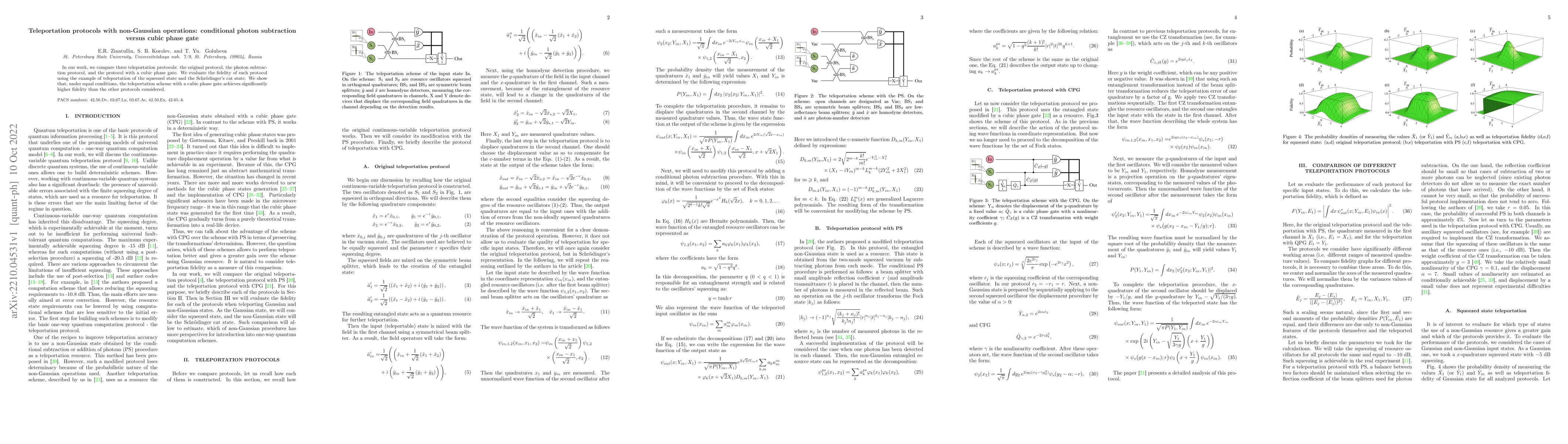 Thumbnail for Teleportation protocols with non-Gaussian operations: conditional photon
  subtraction versus cubic phase gate