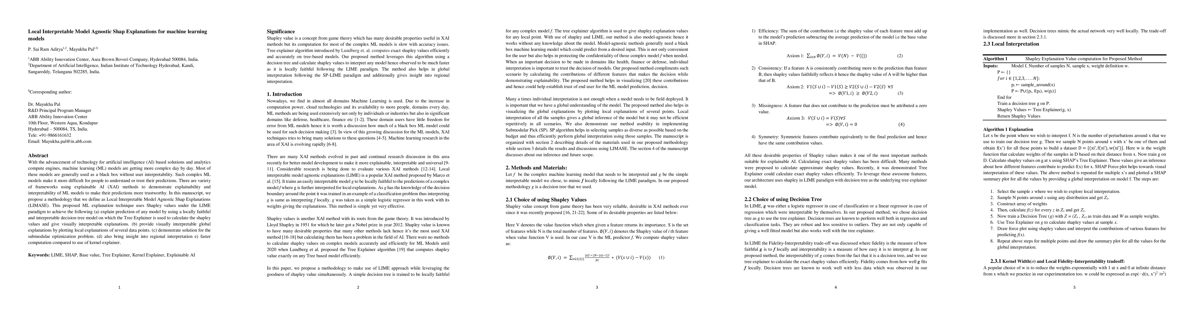 Thumbnail for Local Interpretable Model Agnostic Shap Explanations for machine
  learning models