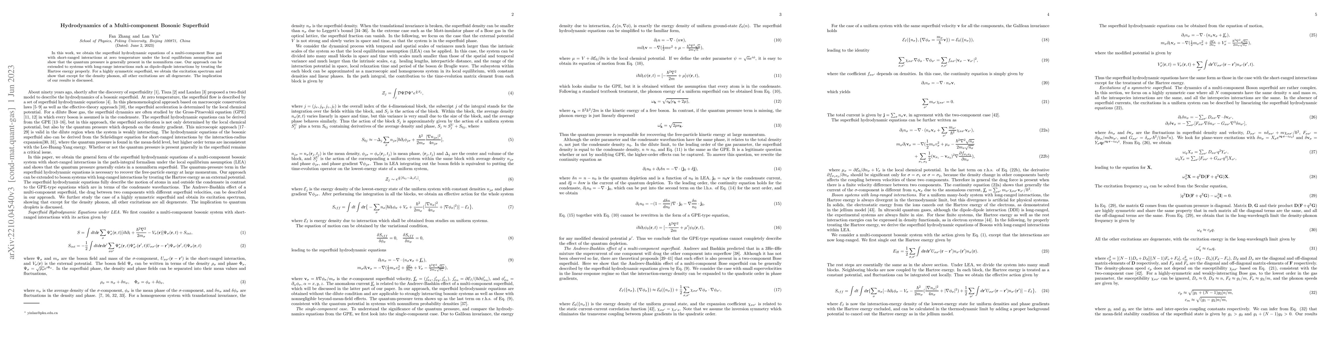 Thumbnail for Hydrodynamics of multi-component Bosonic systems