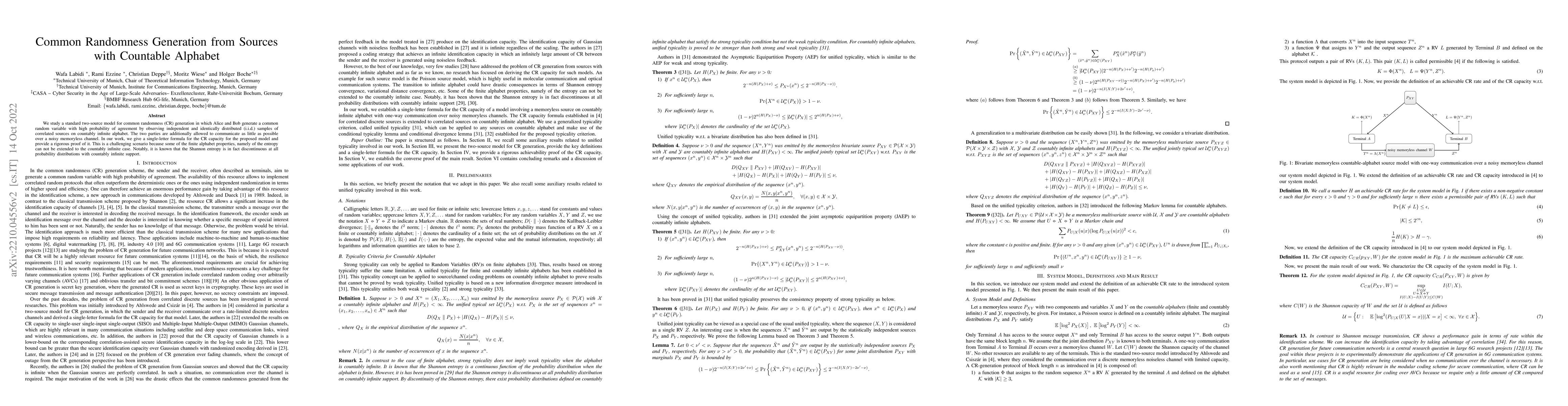 Thumbnail for Common Randomness Generation from Sources with Countable Alphabet