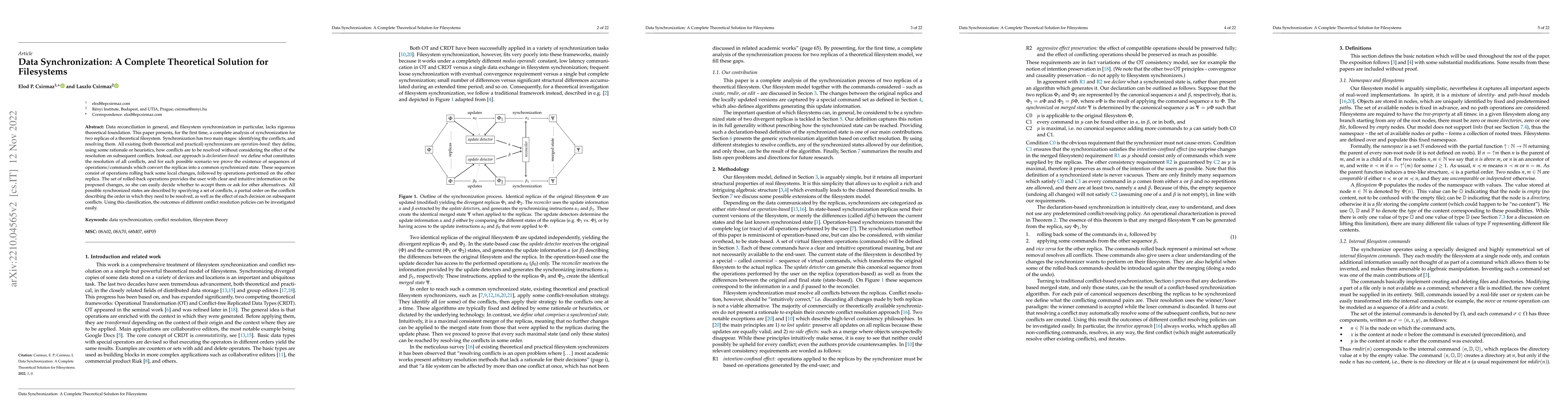 Thumbnail for Data Synchronization: A Complete Theoretical Solution for Filesystems