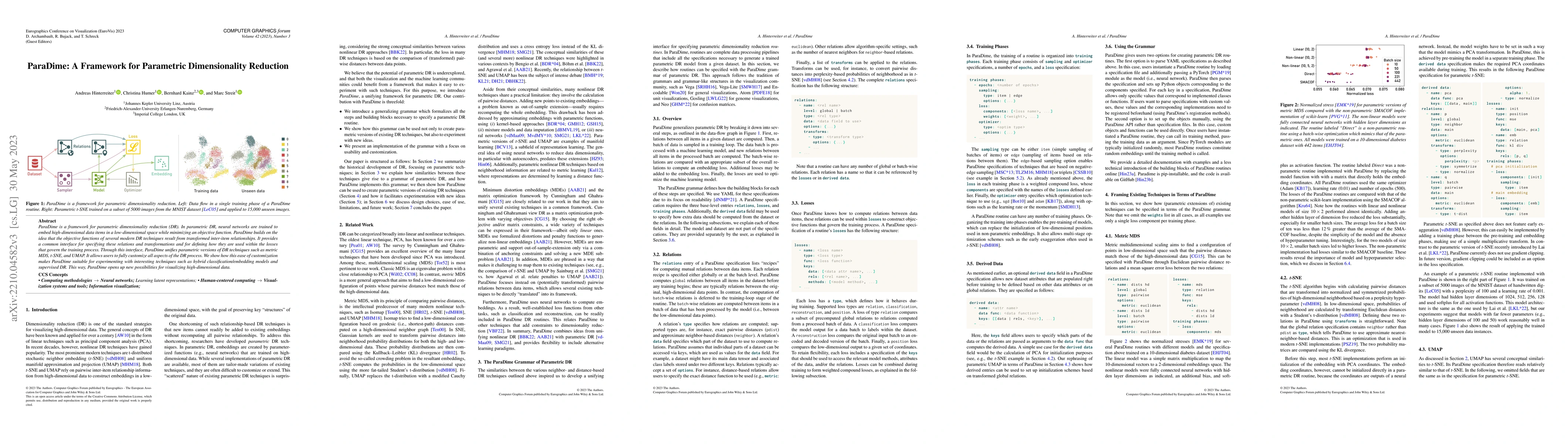 Thumbnail for ParaDime: A Framework for Parametric Dimensionality Reduction
